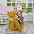 Load image into Gallery viewer, OOAK Miniature Brown Tousled Burlap & Mohair Teddy Bear Nursery Toy
