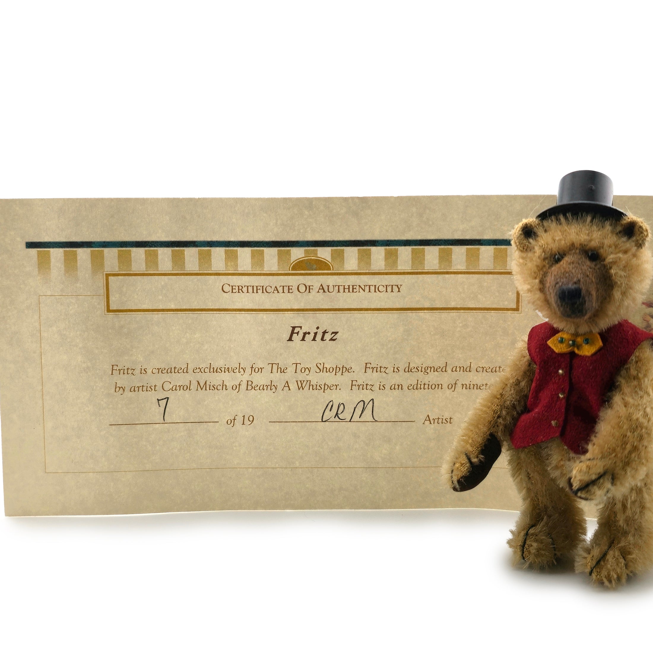 RESERVED JULIE D Fritz Honey Mohair Jointed Toy Teddy Bear Dollhouse Miniature by Bearly a Whisper