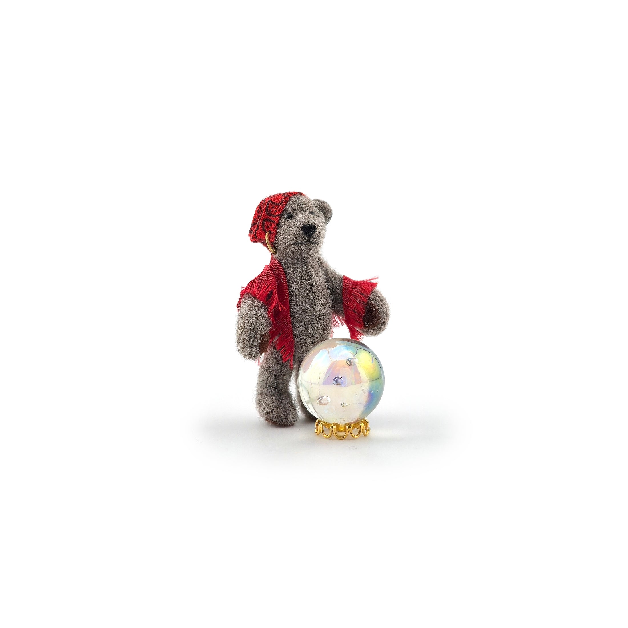 Fortune Teller Gypsy Miniature Toy Teddy Bear With Crystal Ball for 1:12 Children