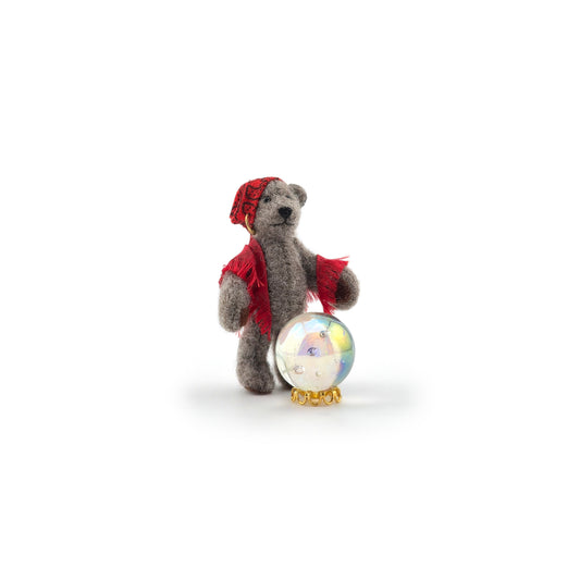 Fortune Teller Gypsy Miniature Toy Teddy Bear With Crystal Ball for 1:12 Children