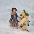 Load image into Gallery viewer, Noel Christmas Tan Jointed Mohair Toy Teddy Bear by Bearly a Whisper Limited Edition
