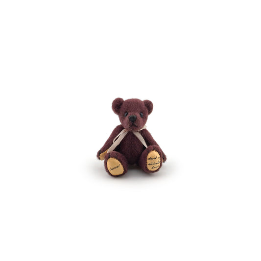 World of Miniature Bears Burgundy Wool Jointed Toy Teddy Bear Signed OOAK