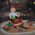 Load image into Gallery viewer, Catherine Muniere IGMA Blonde Little Boy Clay Dollhouse Doll with Glasses 1:12
