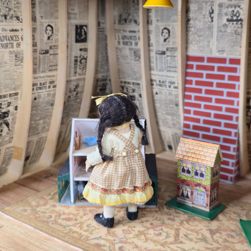 Catherine Muniere IGMA Little Girl Doll in Yellow with Cloth Toy Doll Companion