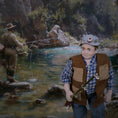 Load image into Gallery viewer, Artisan Porcelain Fisherman Dad Middle-Aged Doll w Fishing Pole Contemporary Character
