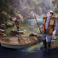 Load image into Gallery viewer, Artisan Porcelain Fisherman Dad Middle-Aged Doll w Fishing Pole Contemporary Character
