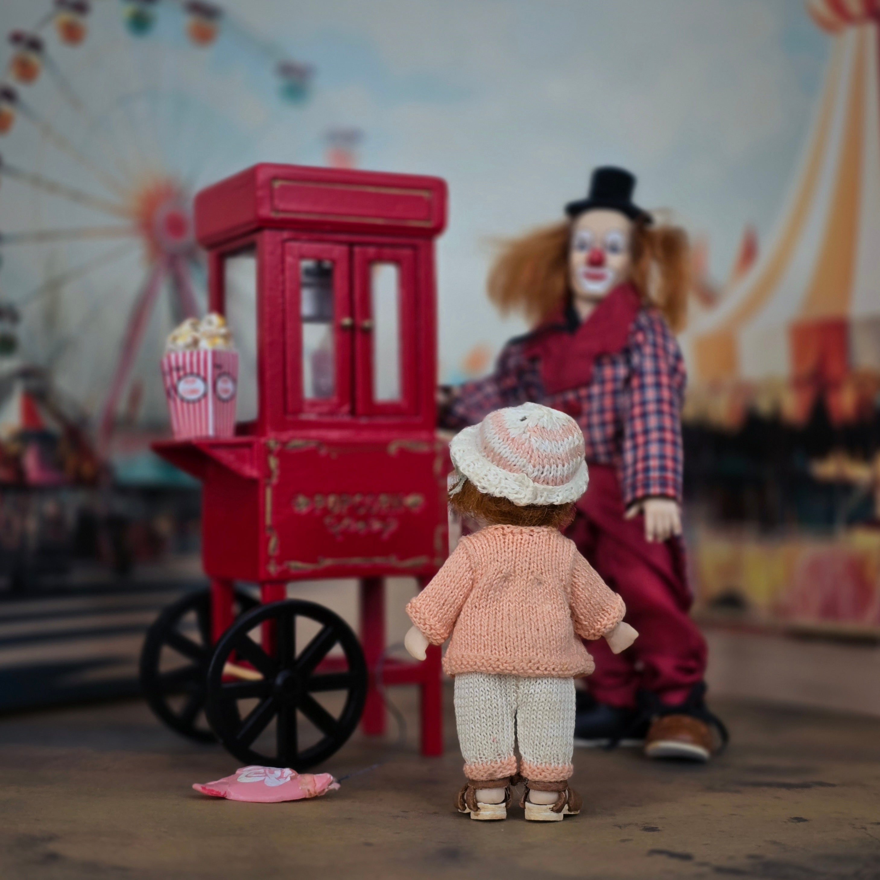 Catherine Muniere Crying Tantrum Girl Doll with Broken Balloon OOAK Clay Character