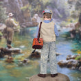 Load image into Gallery viewer, Twin Minis Fisherman Character Dollhouse Doll Man with Catch Sculpted Clay
