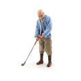 Load image into Gallery viewer, Older Golfing Gentleman OOAK Grandpa Clay Character Doll with Golf Club
