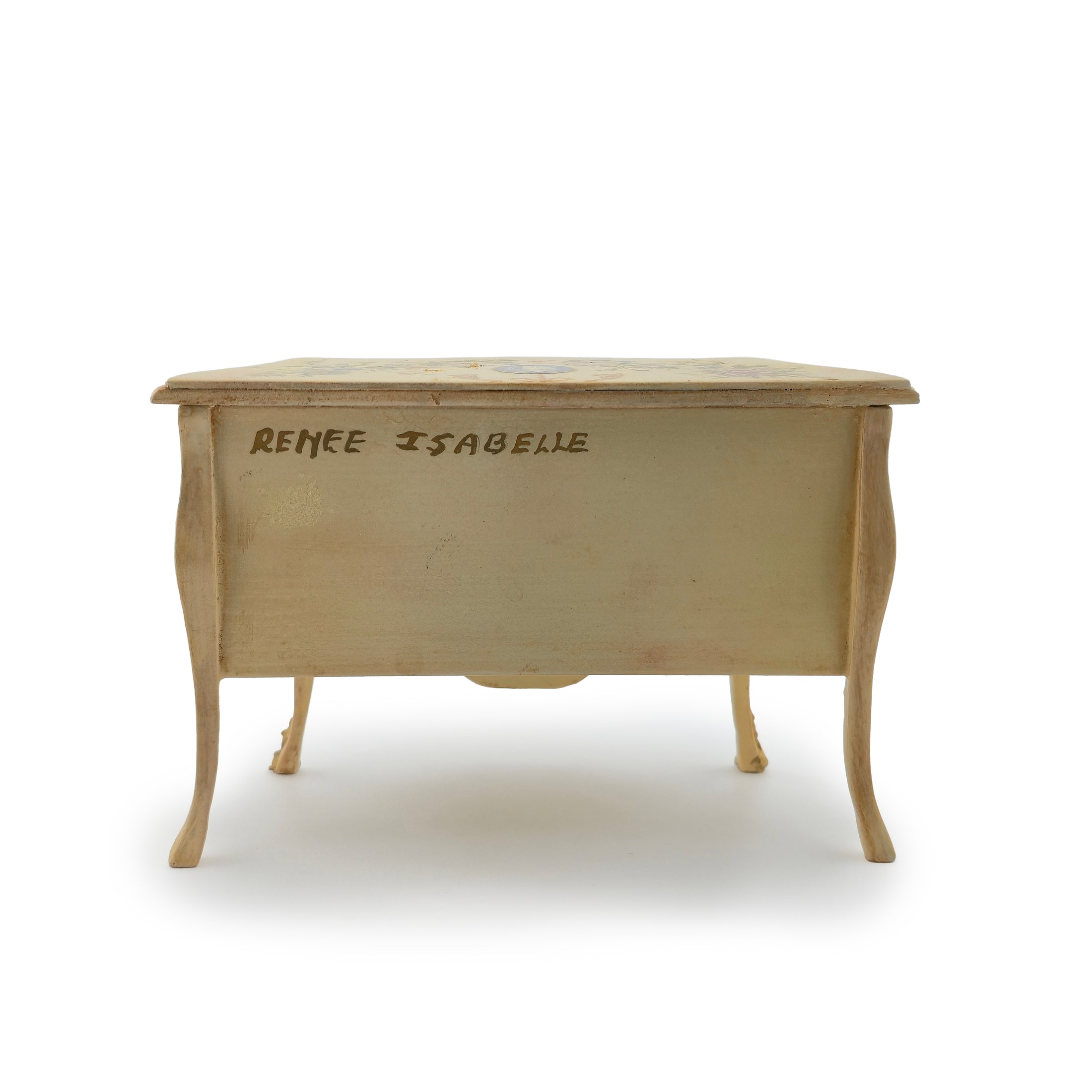 RESERVED IRENE ONLY Renee Isabelle Hand-Painted Rococo Bombe Commode Chest of Drawers with Floral Cameo