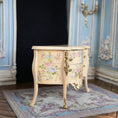 Load image into Gallery viewer, RESERVED IRENE ONLY Renee Isabelle Hand-Painted Rococo Bombe Commode Chest of Drawers with Floral Cameo
