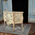 Load image into Gallery viewer, RESERVED IRENE ONLY Renee Isabelle Hand-Painted Rococo Bombe Commode Chest of Drawers with Floral Cameo
