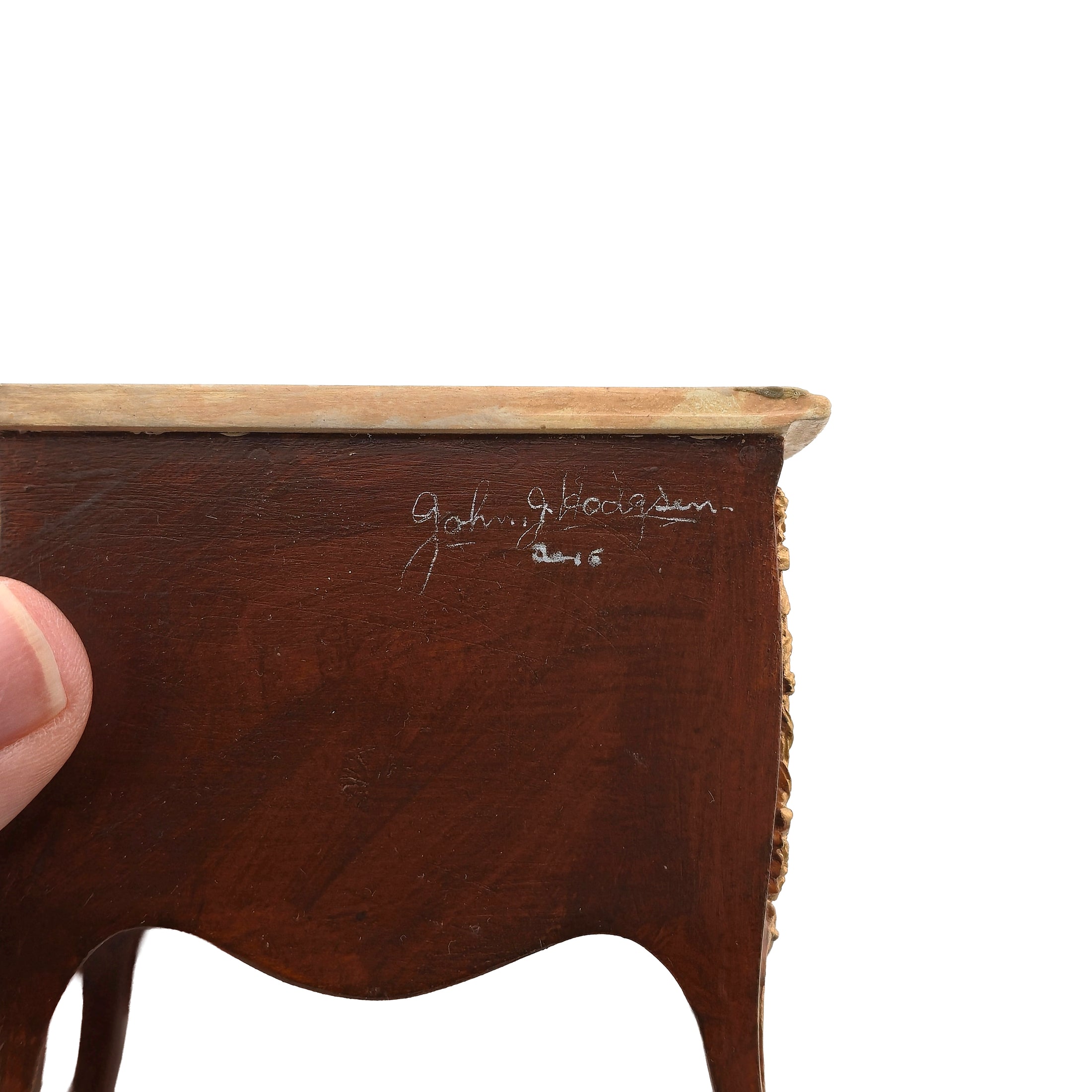 RESERVED FOR RICK Marquetry Louis XV Commode Table Marble Top Rococo