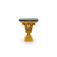 Load image into Gallery viewer, Italian Rococo William Kent Style Console Heavy Gold Plated Metal Table w Faux Marble
