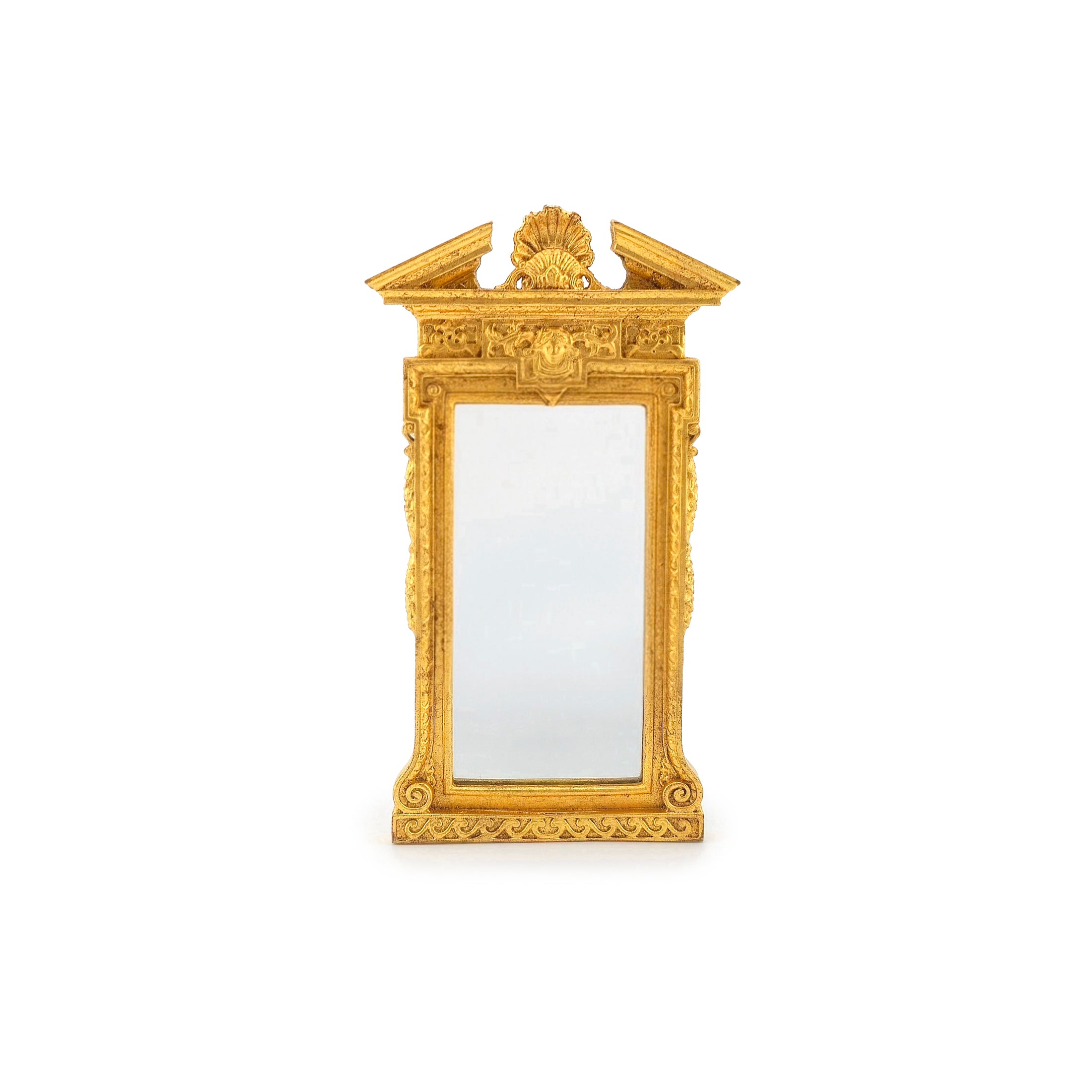 William Kent Style Gold Plated Heavy Metal Wall Mirror Miniature 1:12 Scale