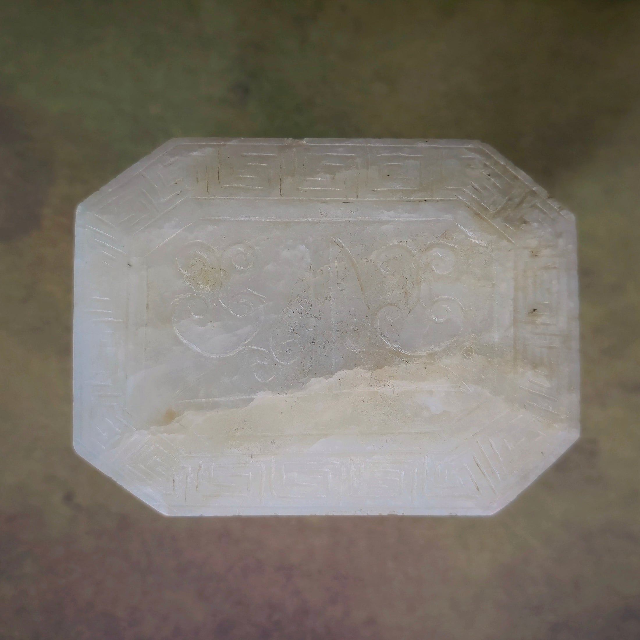 Very Old Hand Carved Chinese Jade Table Miniature OOAK Asian Oriental