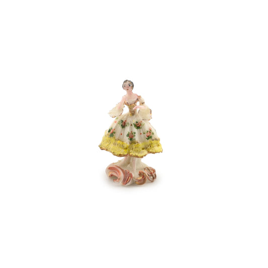 Tricia Street Tiny Porcelain Dresden Style Miniature Ballerina Shelf Sitter Figurine