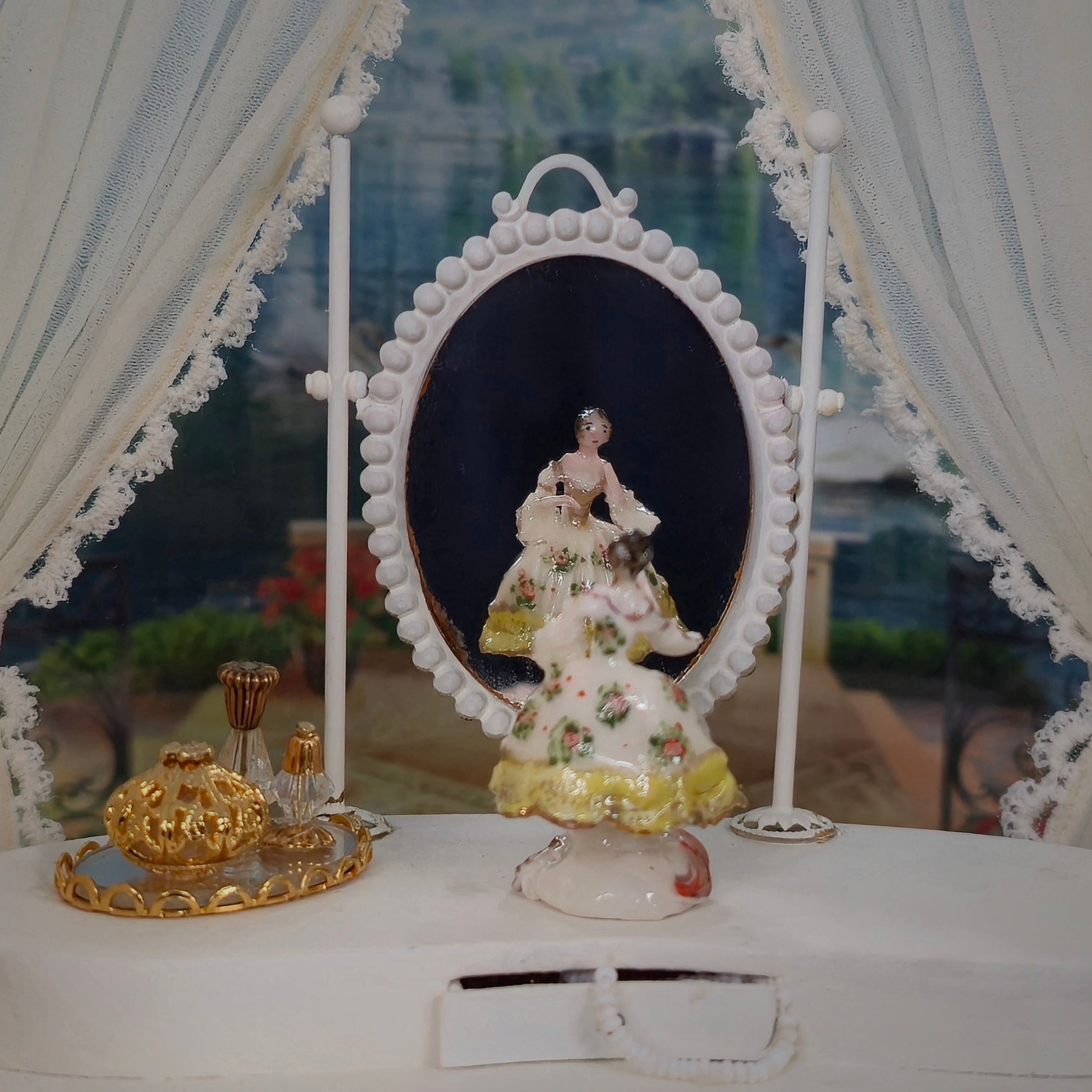 Tricia Street Tiny Porcelain Dresden Style Miniature Ballerina Shelf Sitter Figurine