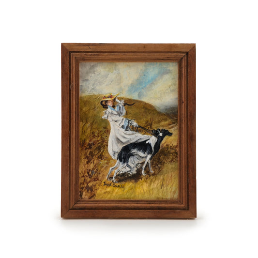 Jane Staples “Diana of the Uplands” Framed Miniature Oil Painting Hand Signed