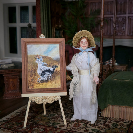 Jane Staples “Diana of the Uplands” Framed Miniature Oil Painting Hand Signed