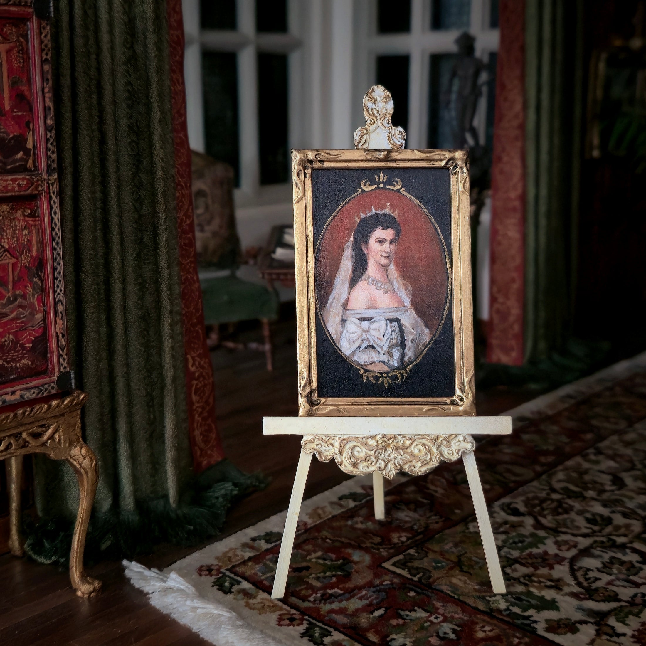 Masaya Okada Empress Elisabeth “Sisi” Portrait Miniature Royal Coronation Framed Painting