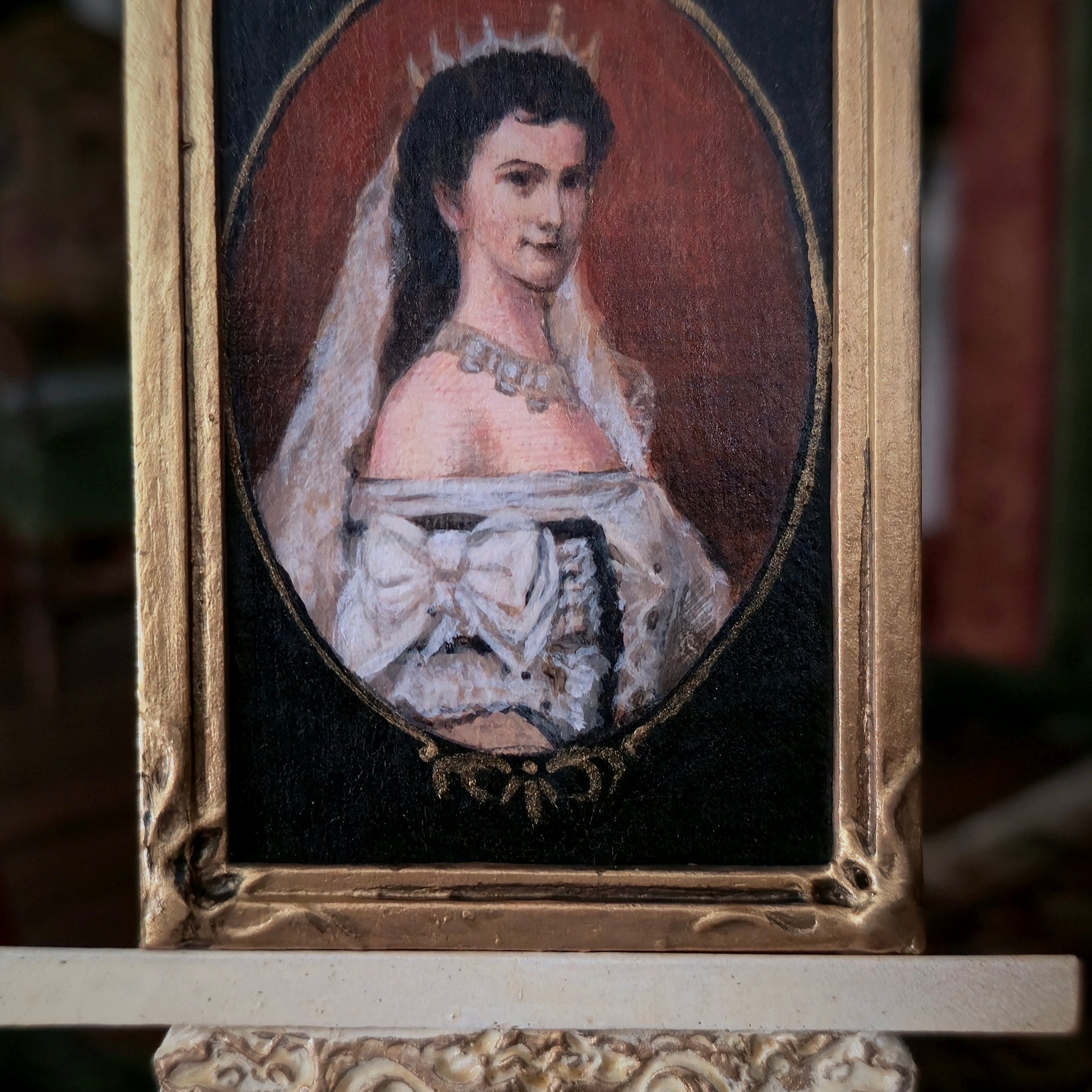 Masaya Okada Empress Elisabeth “Sisi” Portrait Miniature Royal Coronation Framed Painting