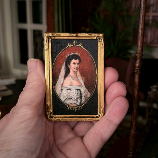Masaya Okada Empress Elisabeth “Sisi” Portrait Miniature Royal Coronation Framed Painting