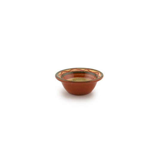 Jane Graber Redware Sgraffito Decorative Bowl Miniature Hand Painted Pottery