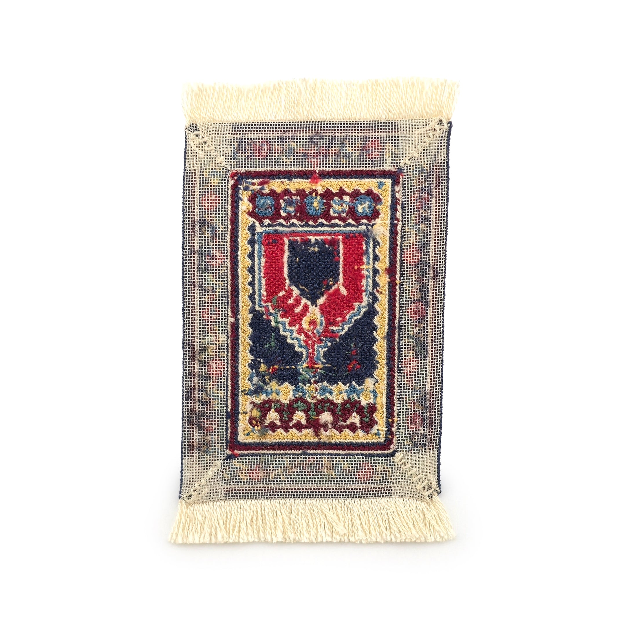 Sharon Garmize 100% Silk Petit Point Turkish Accent Rug Miniature 1980