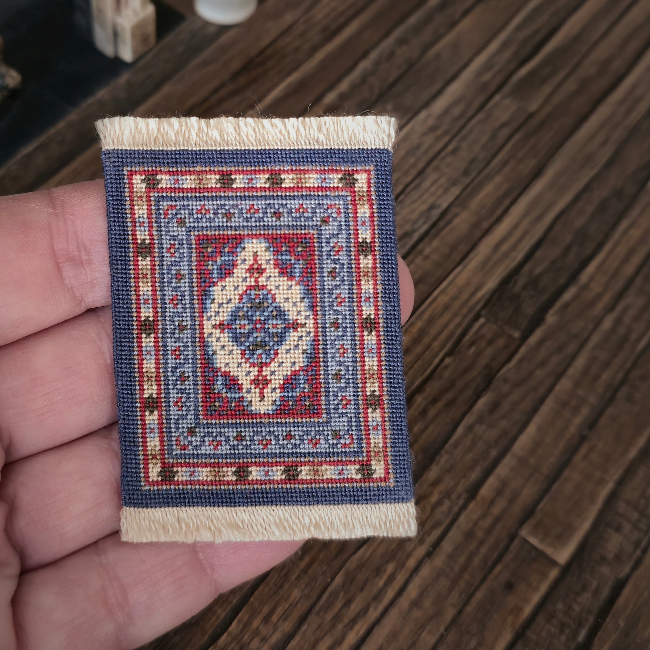 Sharon Garmize 1:12 or 1:24 Petit Point Oriental Accent Rug Miniature (1985)