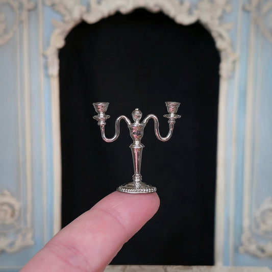 Eugene Kupjack Sterling Silver Victorian Two-Light Candelabra