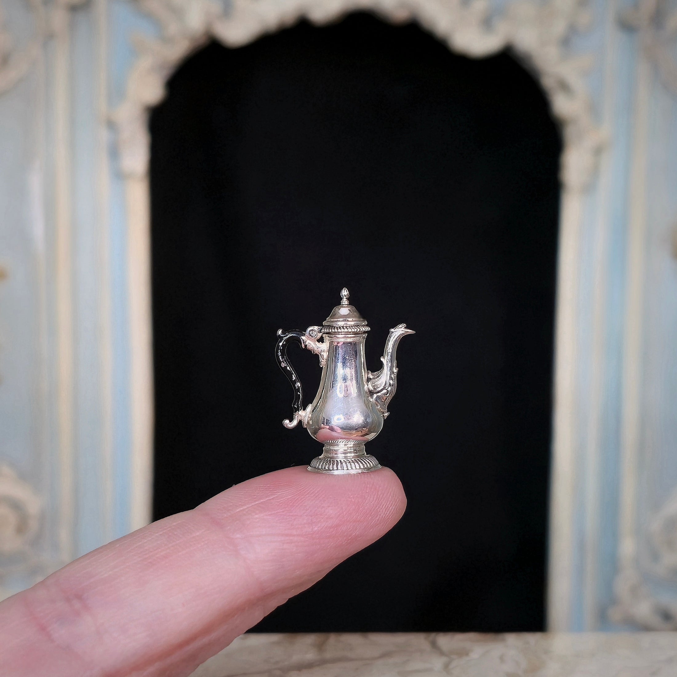 Sterling Silver Georgian-Style English Baluster Coffee Pot