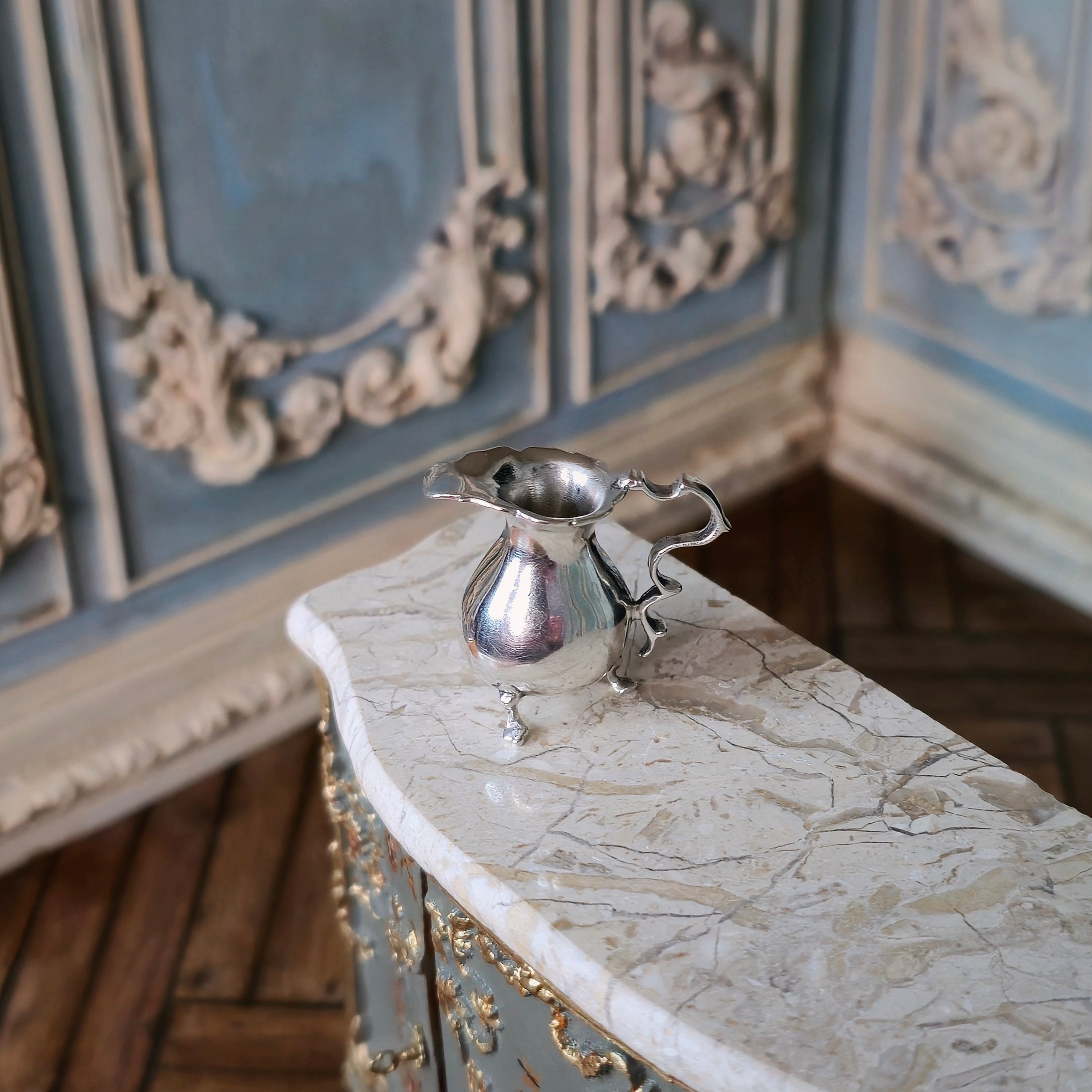 MMA Sterling Silver Georgian-Style Cream Jug with Unique Handle