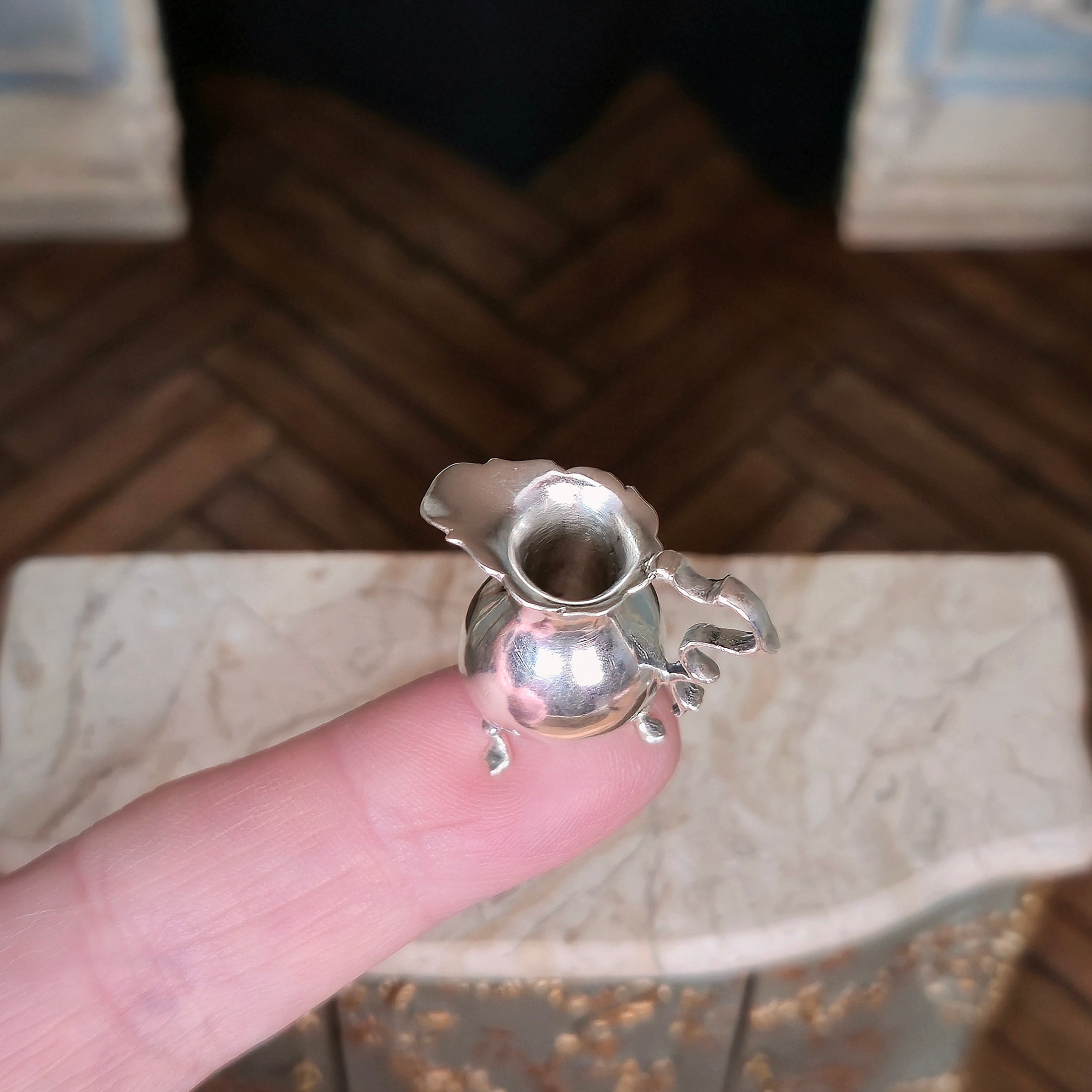 MMA Sterling Silver Georgian-Style Cream Jug with Unique Handle