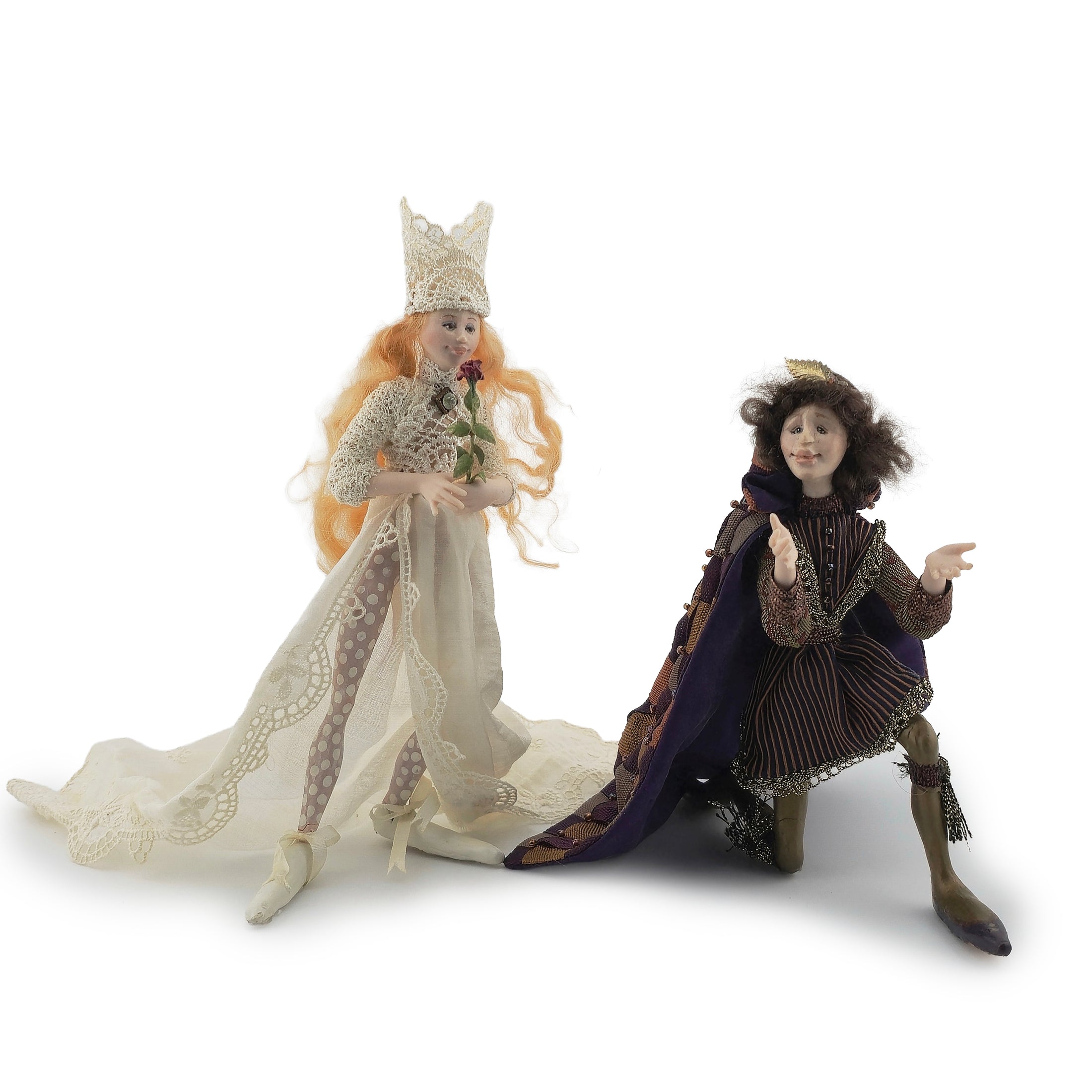 Kathi Kuti OOAK Whimsical Fairy Elven Bride & Groom Dolls 1:12 Scale