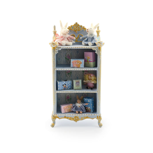 Aurearte Miniatures Rococo Blue Gilt Easter Nursery Bookshelf Spain