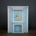 Load image into Gallery viewer, Aurearte Miniatures Blue Hand Painted Rococo Hand-Painted Fireplace Wall 1:12
