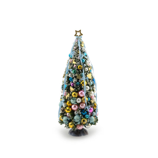 Aurearte Miniatures OOAK Retro Decorated Bottle Brush Christmas Tree