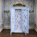Load image into Gallery viewer, Aurearte Miniatures OOAK Gilt Blue Hand Painted Bird Armoire Cabinet Spain
