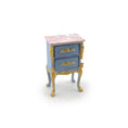 Load image into Gallery viewer, Aurearte Miniatures OOAK Hand Painted Gilt Blue Antique Style Bedside Table
