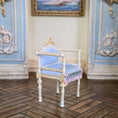 Load image into Gallery viewer, Aurearte Miniatures OOAK Hand Painted Upholstery Gilt Ivory Vanity Chair

