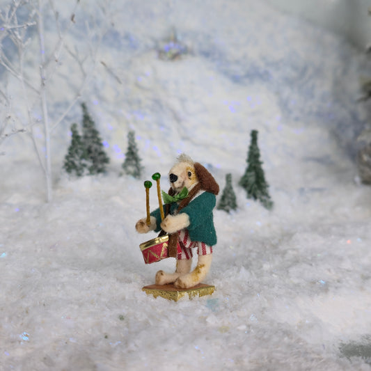 Veronique Lux OOAK Puppy Drummer Miniature Anthropomorphic Dollhouse Doll Figure