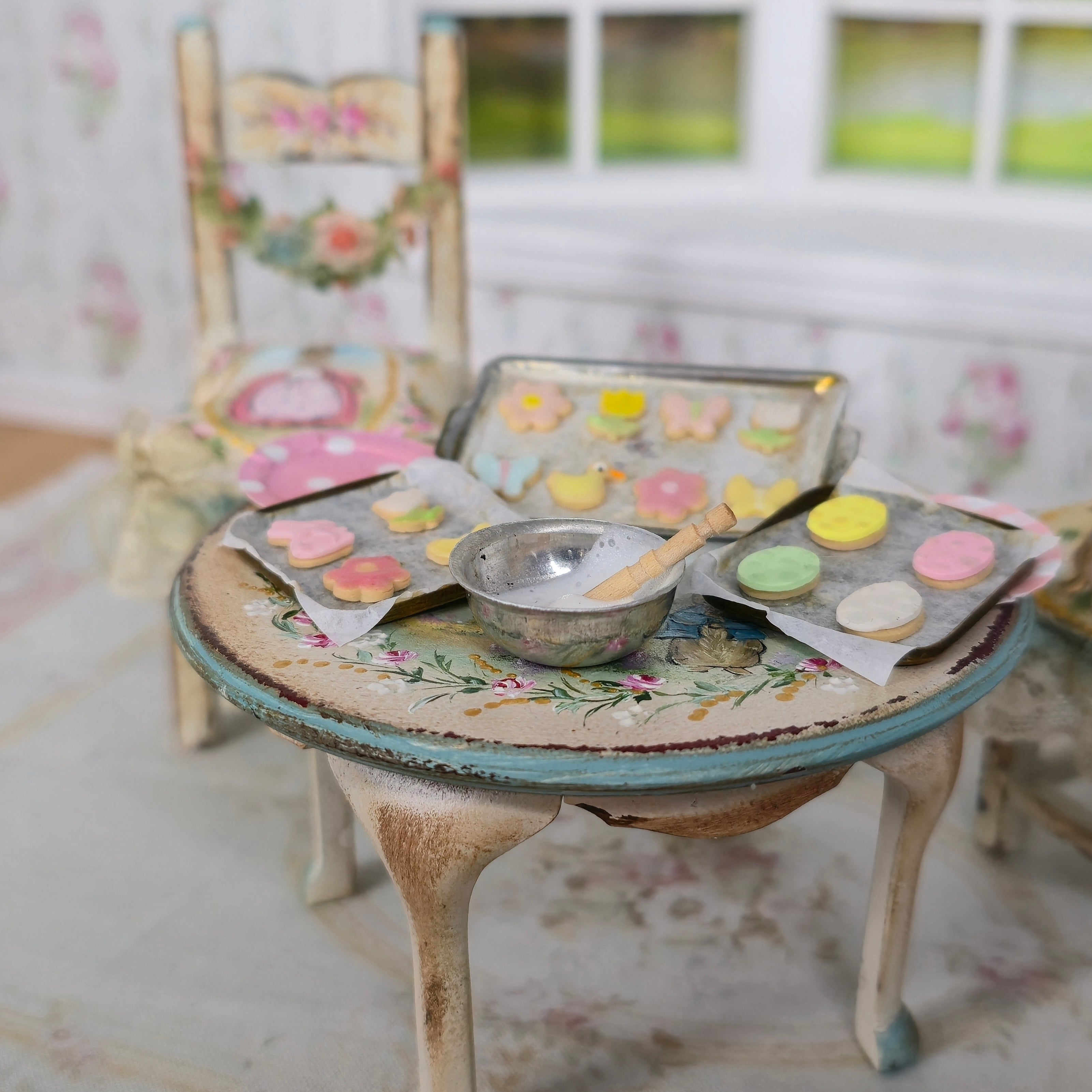 Artisan Easter Cookie Baking Supplies Set Dollhouse Miniature Grouping