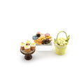 Easter Cupcakes Cookie Plate & Egg Bucket Decor Set Dollhouse Miniature