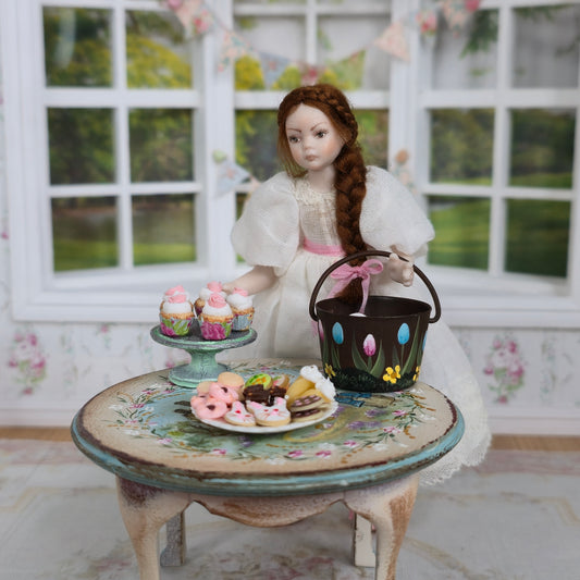 Sue Ayers Easter Cookie Platter & Dessert Set Dollhouse Miniature