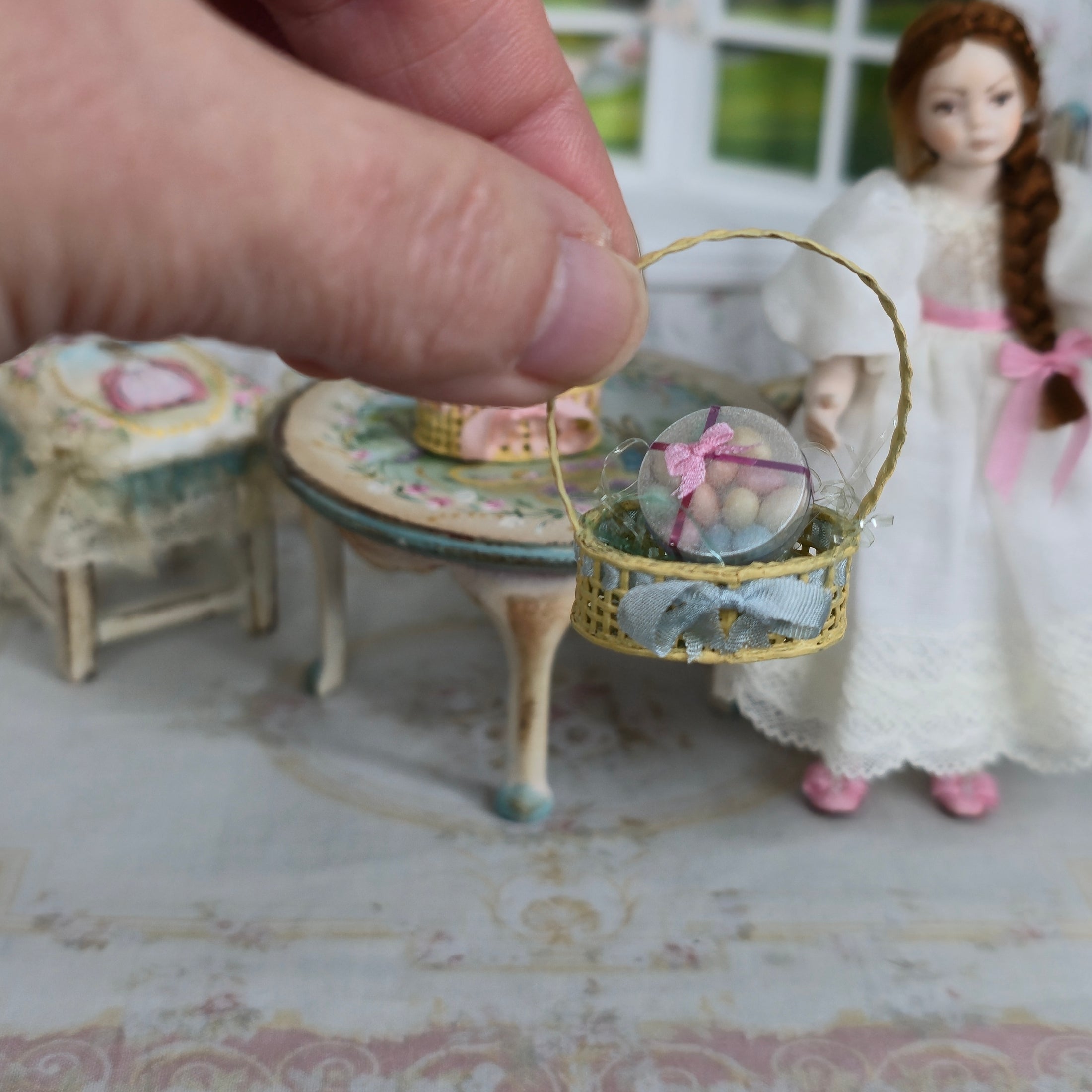 Easter Basket & Candy Set Paris Miniatures Dollhouse Miniature