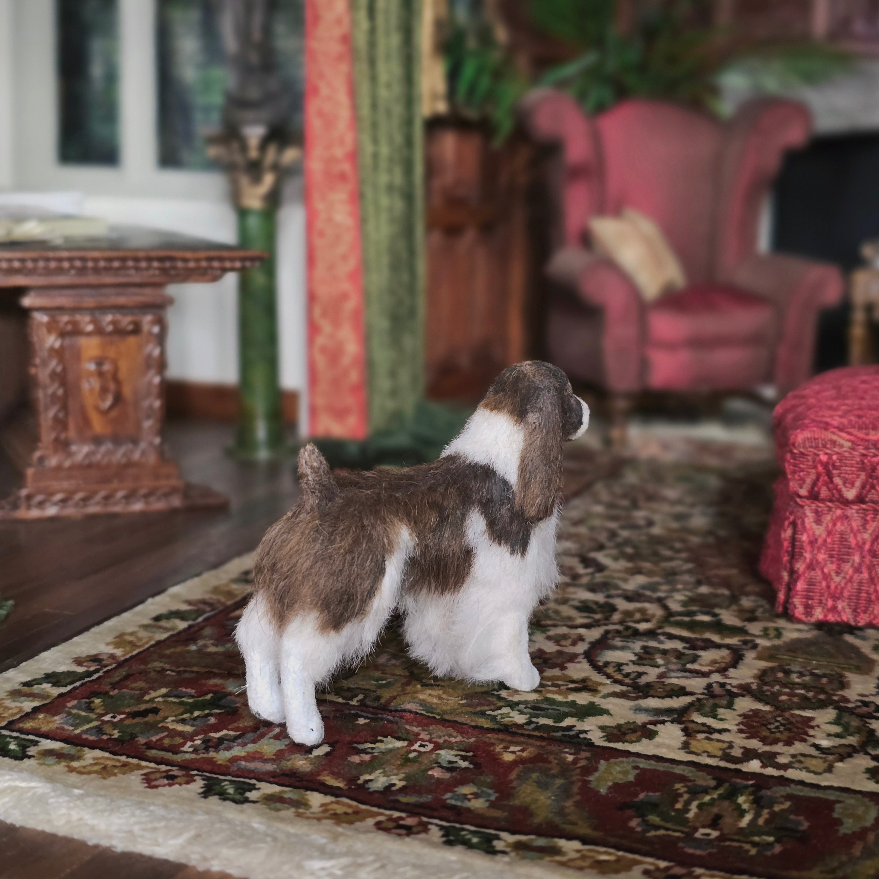 Realistic Pet English Springer Spaniel Dog Dollhouse Miniature