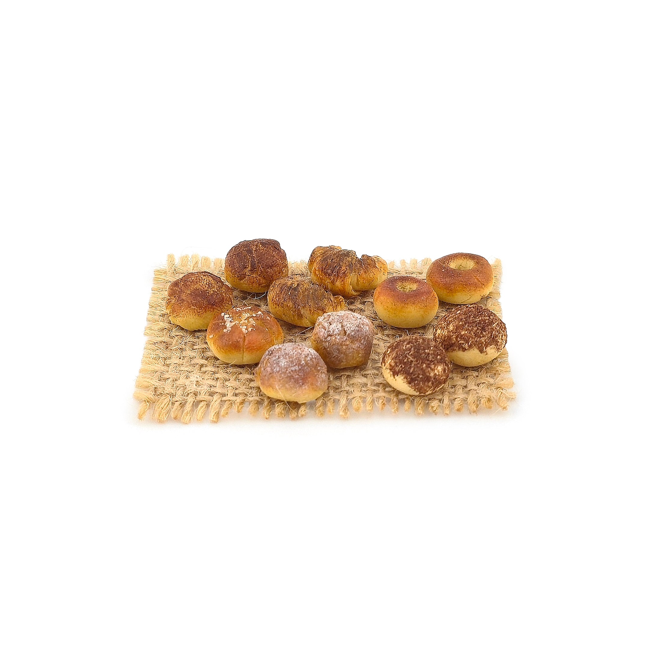 Tomo Tanaka Nunu’s House Bakery Breads on Burlap Miniature Artisan Food