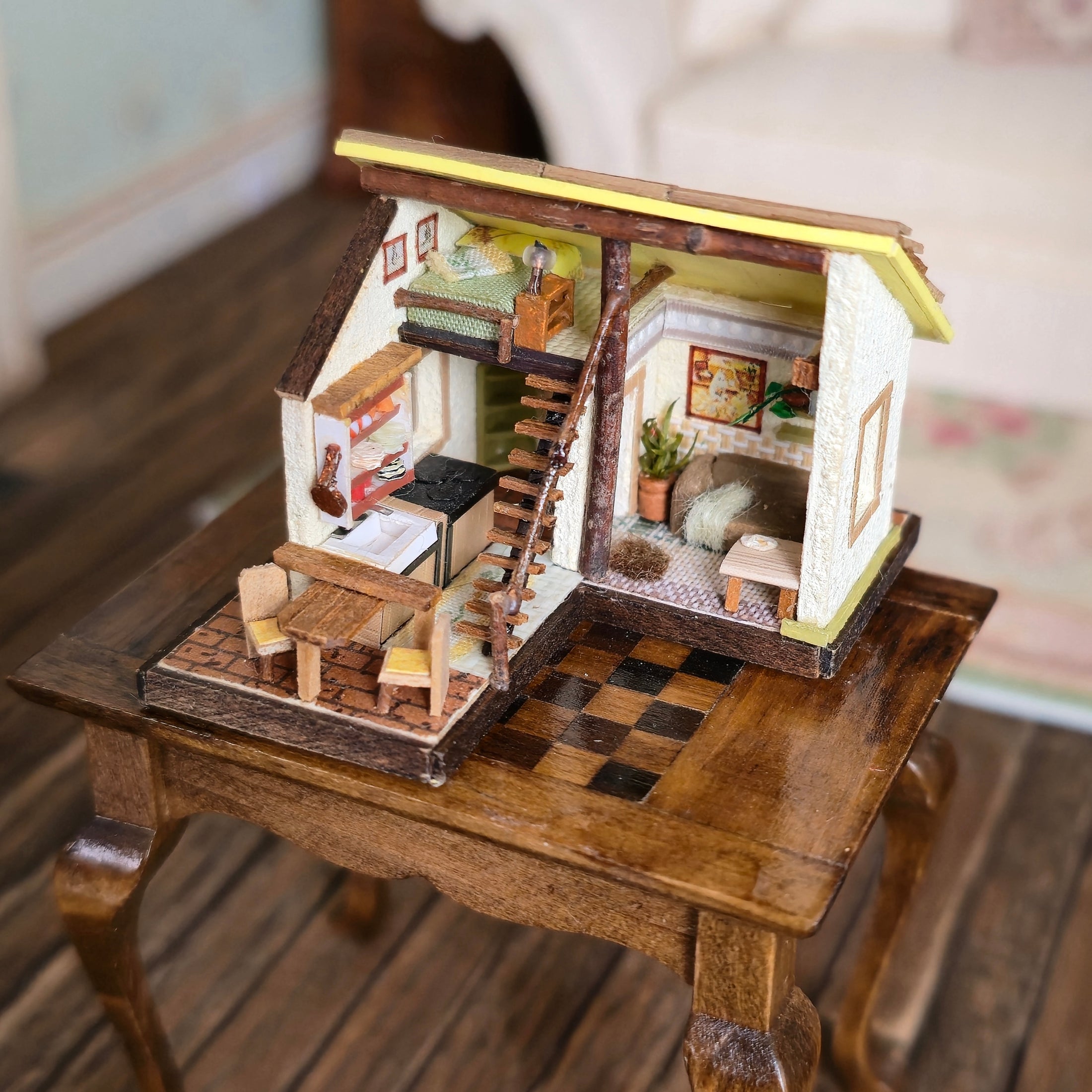OOAK Japanese Bungalow Dollhouse Toy For Dollhouse Child Miniature