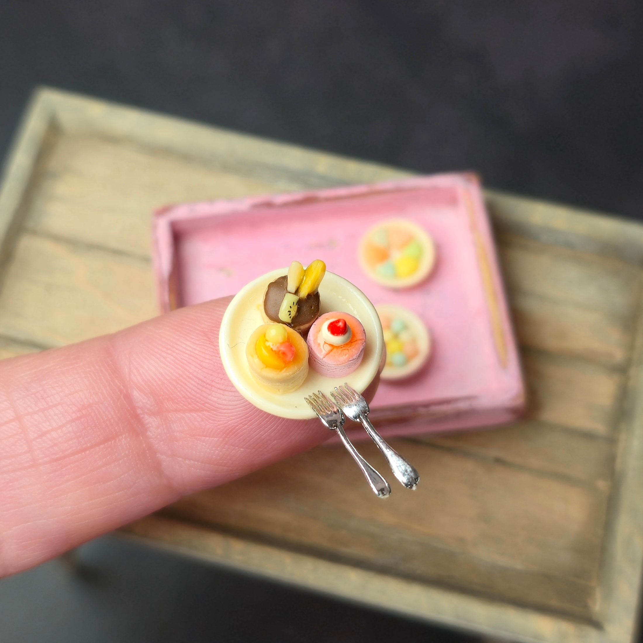 Tomo Tanaka Nunu’s House Miniature Dessert Plate With Pastries And Candy